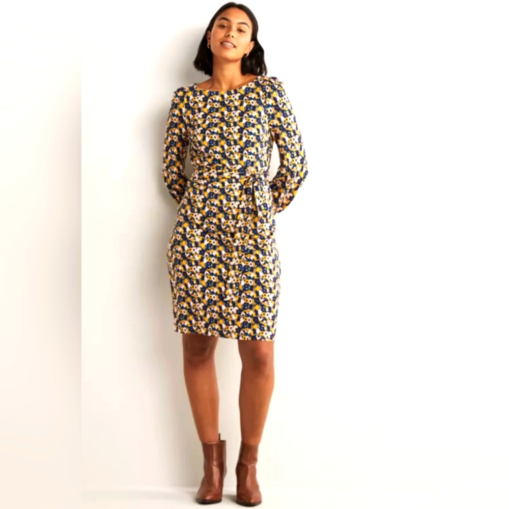 Boden Floral Mini Dress - Blue and Yellow